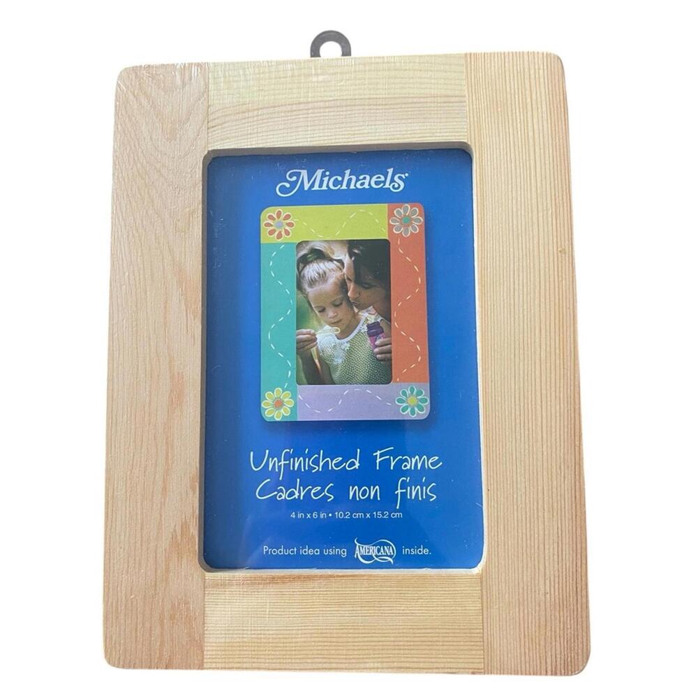 Michaels Set of 4 Unfinished Wooden Frames for Crafts New in Package